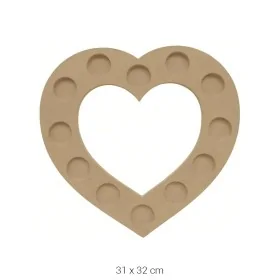 M09 Büyük Kalpli Tealight Mumluk Ahşap Boyanabilir Obje